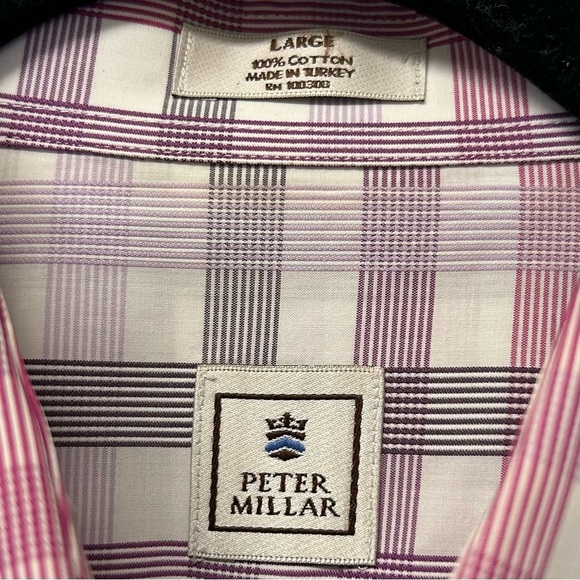 Peter Millar Men’s Plaid Button Down Shirt Size L - Picture 7 of 9